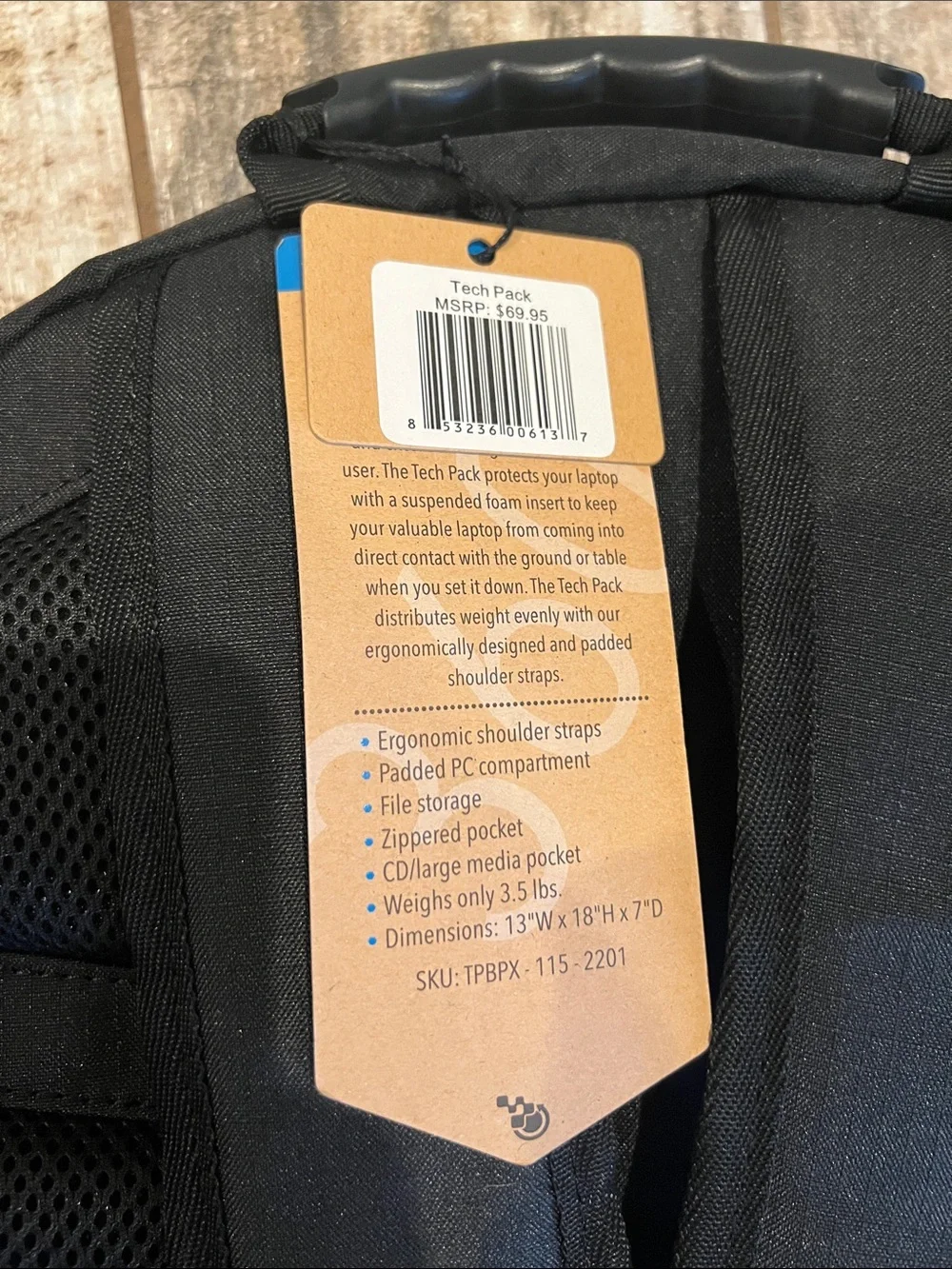 Black Men's Commuter Laptop Backpack